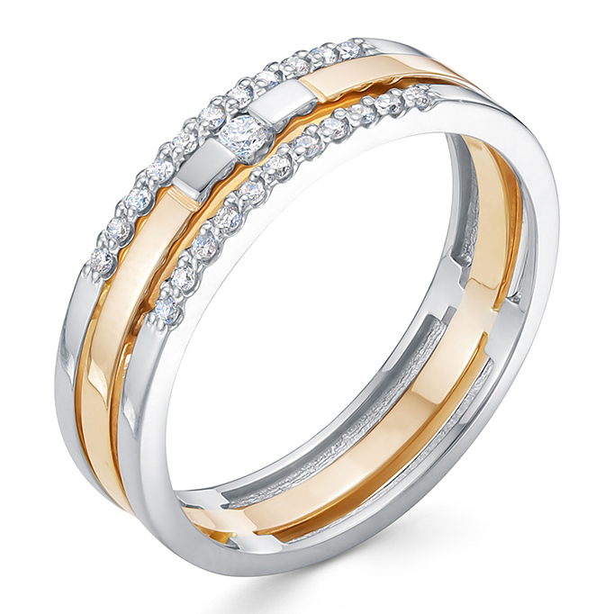 Кольцо, золото, бриллиант, красный, 668-1210